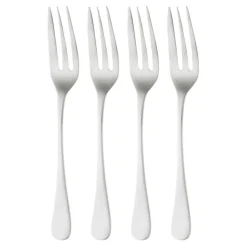 Robert Welch 4 Tenedores de postre Radford, acero inoxidable Plateado