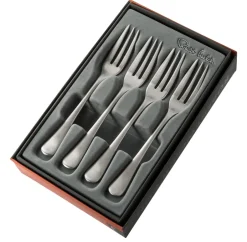 Robert Welch 4 Tenedores de postre Radford, acero inoxidable Plateado