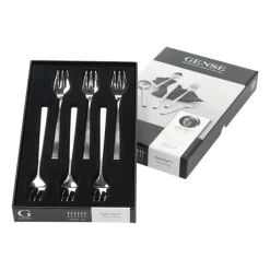 Gense Cubiertos De Postre<6 Tenedores para tarta Fuga, acero inoxidable Plateado