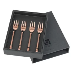Broste Copenhagen 4 Tenedores para tarta Hune, titanium espresso Marrón Sale