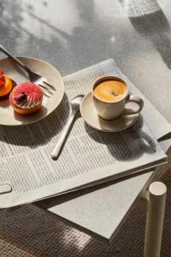 Broste Copenhagen Cubiertos De Postre<4 Tenedores para tarta Hune, Brushed satin Plateado