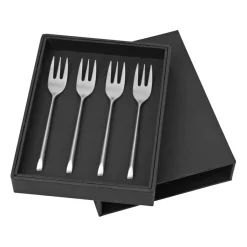 Broste Copenhagen 4 Tenedores para tarta Sletten, Flana satin forged Plateado Online
