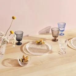 Iittala Vasos De Agua<4 Vasos con pie Kastehelmi 26 cl, Transparente