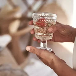 Iittala Vasos De Agua<4 Vasos con pie Kastehelmi 26 cl, Transparente