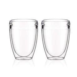 Bodum Tazas De Plástico<2 Vasos doble pared Pavina Outdoor, 35 cl Transparente