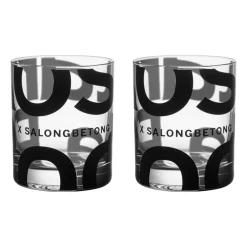 Kosta Boda Vasos De Whisky Y Coñac<2 Vasos Salong Betong DOF 35 cl, -negro Transparente