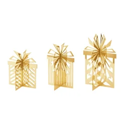 Georg Jensen Decoración Navideña<Adorno navideño 2025, regalo de Navidad de 3 piezas, Acero inoxidable chapado en oro Color dorado