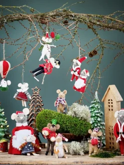 Bloomingville Decoración Navideña<Adorno navideño Peo lana 2 piezas, Rojo