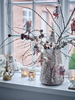 Bloomingville Adorno navideño Peo lana 3 piezas, Natural Beige
