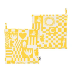 Moomin Arabia Agarraderas Moomin Party 22x22 cm 2-pack, Amarillo Multi Discount
