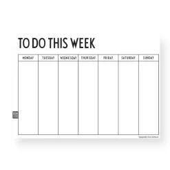Design Letters Agenda semanal , A4 Blanco Clearance