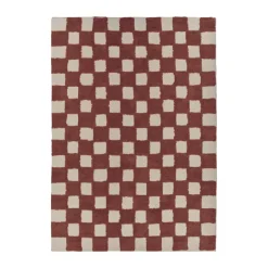 Scandi Living Alfombras Tejidas Y De Algodón<Alfombra Checker Play 170x240 cm, Rust Marrón