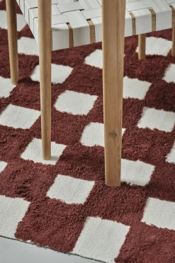 Scandi Living Alfombras Tejidas Y De Algodón<Alfombra Checker Play 170x240 cm, Rust Marrón