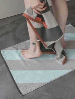 Mette Ditmer Alfombras De Baño<Alfombra de baño Diagonal 50x80 cm, Mint GrisAzul