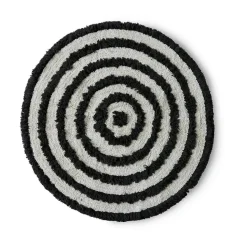 HKliving Alfombras Redondas|Alfombras De Baño<Alfombra de baño HK Living Ø120 cm, Monochrome NegroBlanco