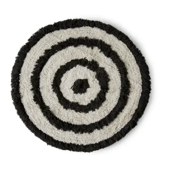 HKliving Alfombras Redondas|Alfombras De Baño<Alfombra de baño HK Living Ø80 cm, Monochrome NegroBlanco