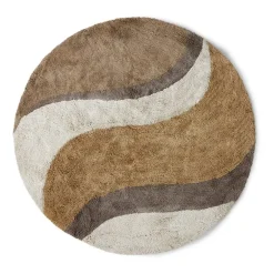 HKliving Alfombras Redondas|Alfombras De Baño<Alfombra de baño Natural waves Ø120 cm, Natural multicolours MarrónBeige