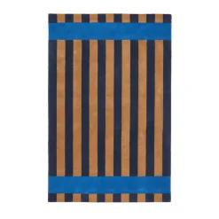 Scandi Living Alfombra de lana Aisles, Azul, 170x240 cm AzulMarrón Sale