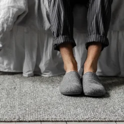 Scandi Living Alfombra de lana Flock natural, 200x300 cm Gris