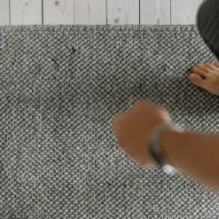 Scandi Living Alfombra de lana Flock natural, 200x300 cm Gris