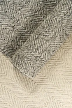 Scandi Living Alfombras De Pasillo|Alfombras De Lana<Alfombra de lana Furrow blanco natural/gris, 80x240 cm BlancoGris