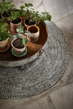 Classic Collection Alfombras Redondas<Alfombra de lana Merino redonda Ø160 cm, Gris