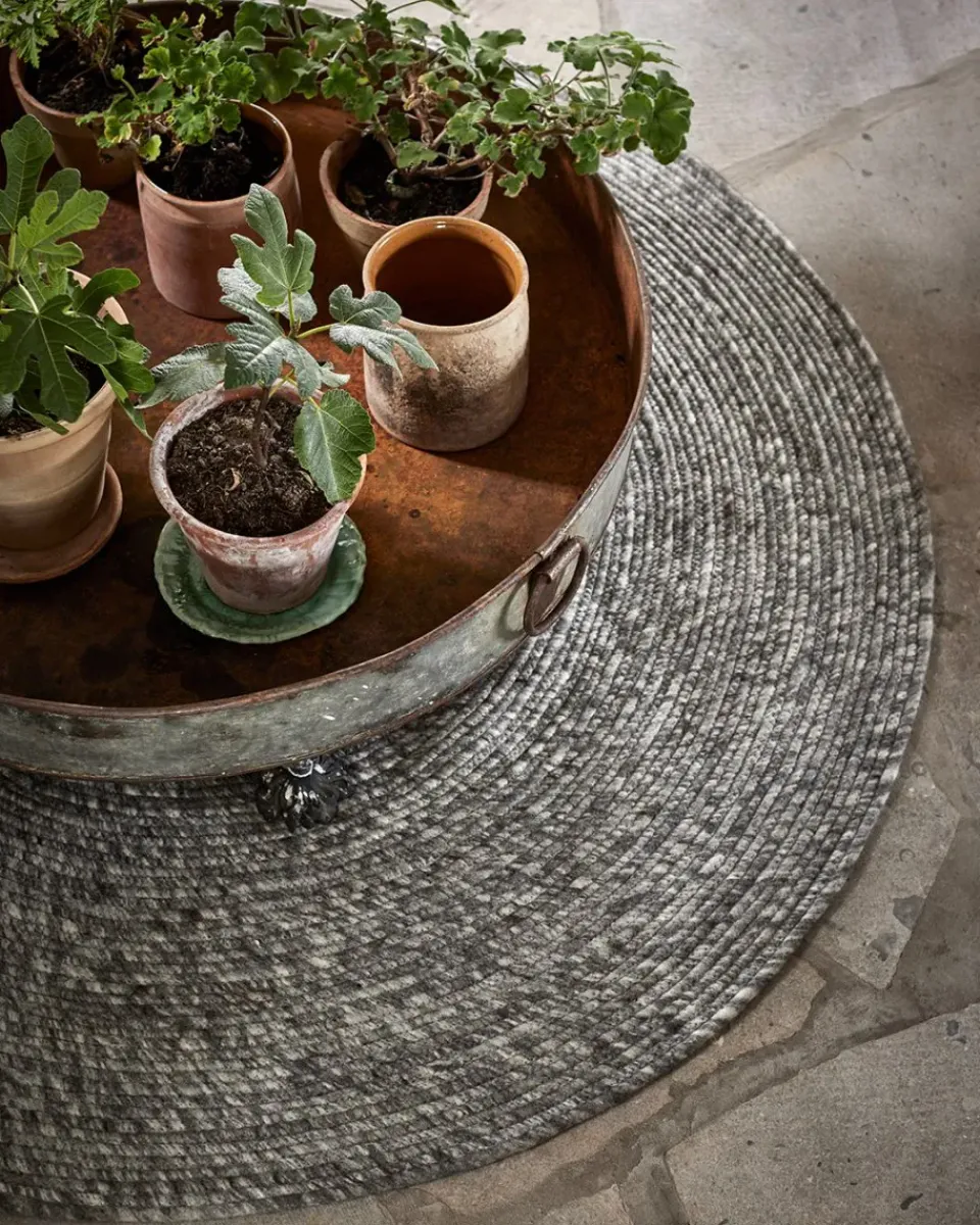 Classic Collection Alfombra de lana Merino redonda Ø200 cm, Gris Best