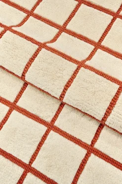 Scandi Living Alfombra de lana Pasture blanco natural/óxido, 170x240 cm BlancoNaranja Sale