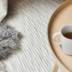Scandi Living Alfombra de lana Pebble , 200x300 cm Blanco Sale