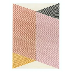 NJRD Alfombra de lana Rectangles rosa, 170x240 cm Multi Discount