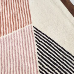 NJRD Alfombra de lana Rectangles rosa, 170x240 cm Multi Discount