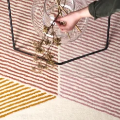 NJRD Alfombra de lana Rectangles rosa, 170x240 cm Multi Discount