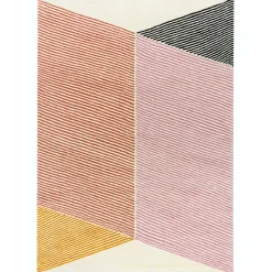 NJRD Alfombra de lana Rectangles rosa, 200x300 cm Multi Discount