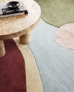 Layered Alfombra de lana Sleeping Flower, 180x270 cm Azul Online