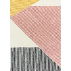 NJRD Alfombra de lana Stripes rosa, 200x300 cm Multi