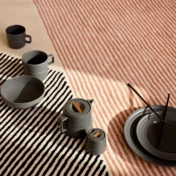 NJRD Alfombra de lana Stripes rosa, 200x300 cm Multi