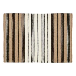 Dixie Alfombra de yute a rayas Elin, 160x230 cm BeigeNegro Sale