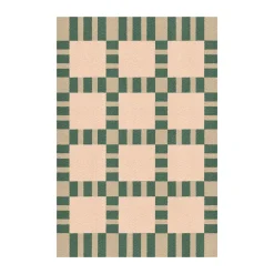Layered Alfombra de yute Evelina Kroon 200x300 cm, Korean chives VerdeBeigeRosa