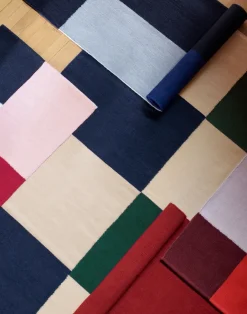 HAY Alfombra Ethan Cook Flat Works 170x240 cm, Peach green check AzulVerdeBeige Best