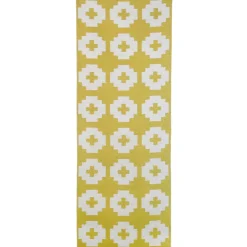 Brita Sweden Alfombra Flower sun, 70x150 cm AmarilloBlanco New