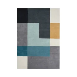 Linie Design Alfombra Ometri, Aqua, 200x300 cm, aqua, 200x300 cm Azul Clearance