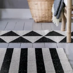 Scandi Living Alfombra plástico Rime, negro, 70 x 200 cm NegroBlanco New