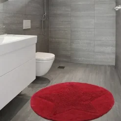 Etol Design Alfombra redonda Star, Rojo Best