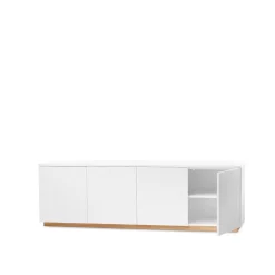 A2 Aparador Beam, Lacado , base de roble aceitado Blanco New