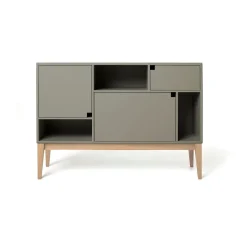 Zweed Aparador Citti 6x3, Mole grey-base de roble lacado mate Gris Hot