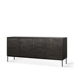 Ethnicraft Cómodas Y Aparadores|Cómodas Y Aparadores<Aparador Grooves, Black 4 puertas Negro