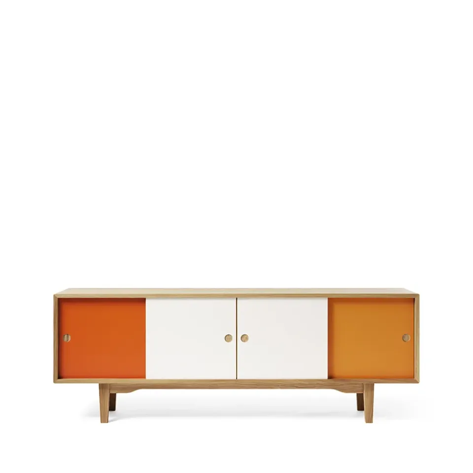 Zweed Aparador Moodi 180, /blanco, cuerpo de roble Naranja Outlet