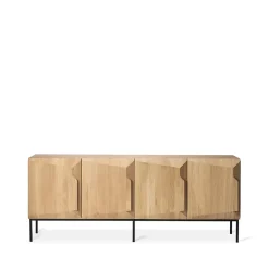 Ethnicraft Cómodas Y Aparadores|Cómodas Y Aparadores<Aparador Stairs 4 puertas, Roble 200x80x46 cm Beige