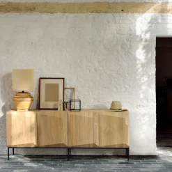 Ethnicraft Cómodas Y Aparadores|Cómodas Y Aparadores<Aparador Stairs 4 puertas, Roble 200x80x46 cm Beige