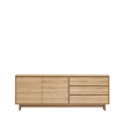 Ethnicraft Aparador Wave, Roble aceitado 2 puertas 3 cajones Beige Online